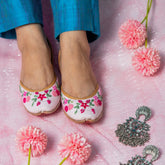 Lil' Razberry Pastel Pink Floral Jutti